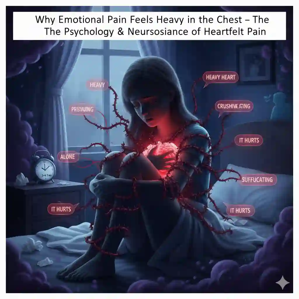 Why Emotional Pain Feels Heavy in the Chest – The Psychology & Neuroscience of Heartfelt Pain