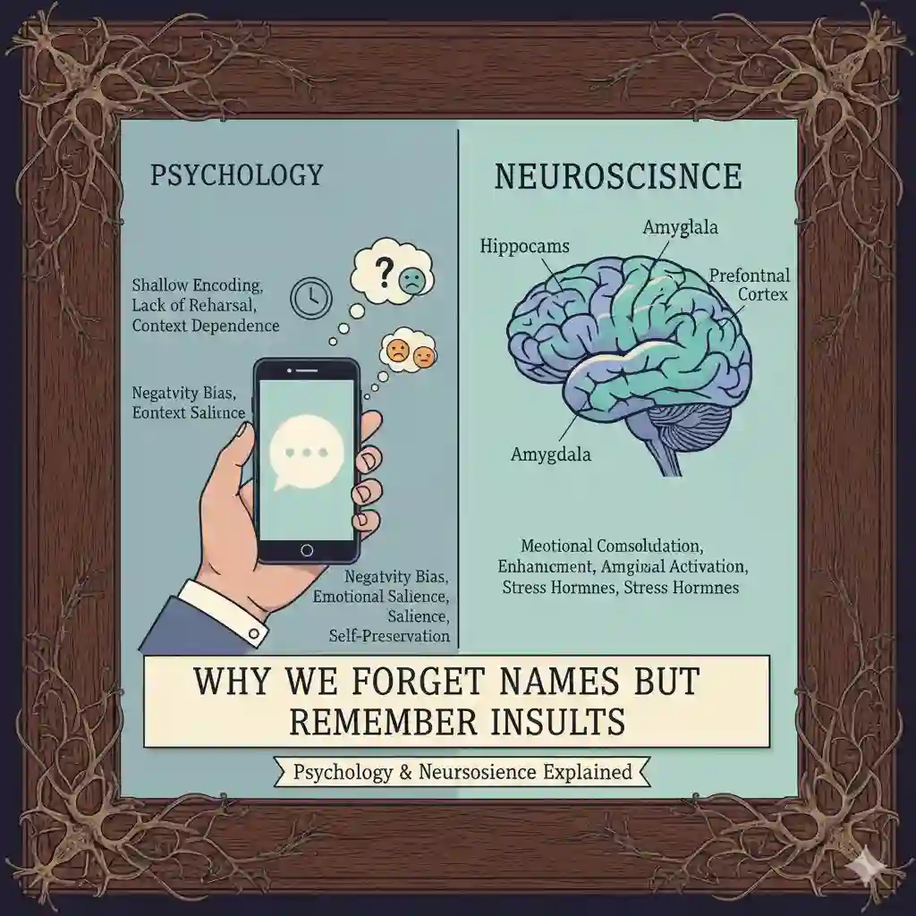 Why We Forget Names but Remember Insults – The Psychology & Neuroscience Explained