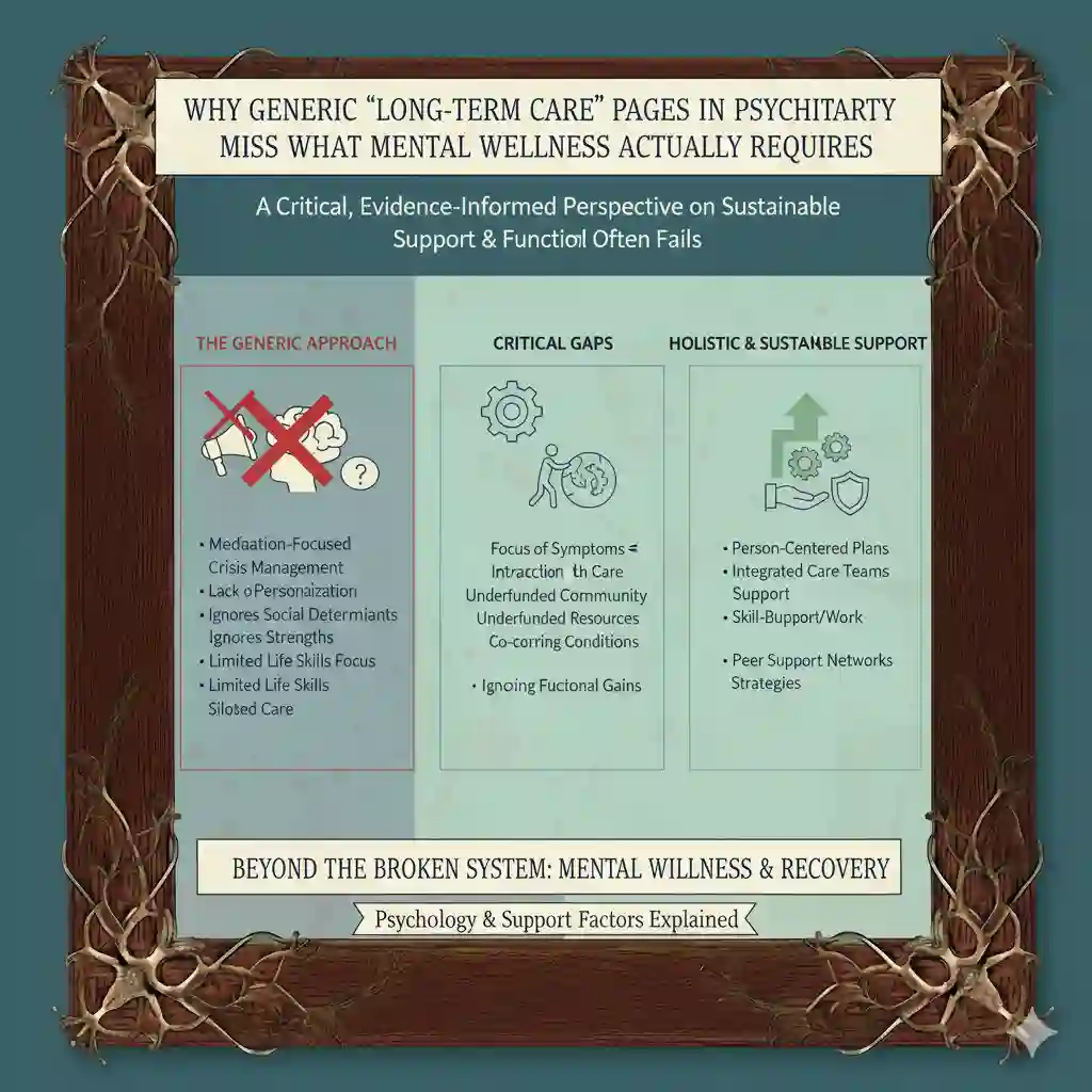 Why Generic ‘Long-Term Care’ Pages in Psychiatry Often Miss What Mental Wellness Actually Requires — A Critical, Evidence-Informed Perspective on Sustainable Support and Functional Outcomes