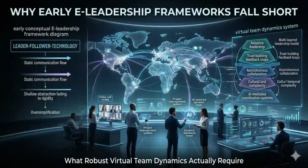 Why Early Conceptual Frameworks of E-Leadership Often Miss What Robust Technology-Mediated Leadership and Virtual Team Dynamics Actually Require